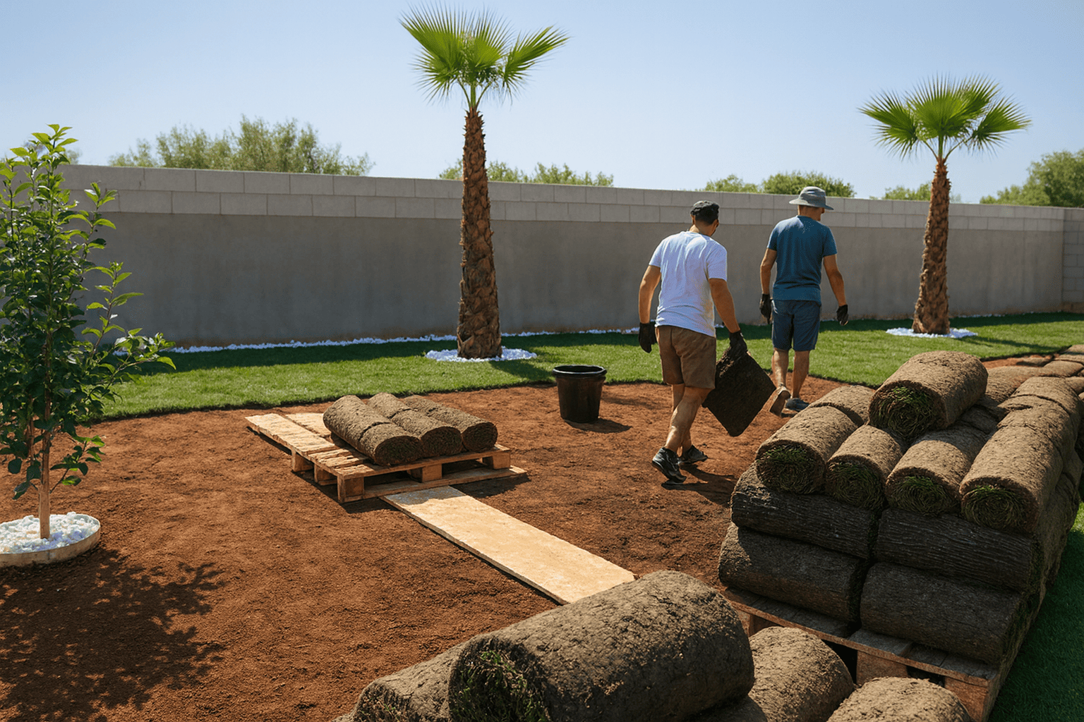 Polaganje gotovog busen travnjaka